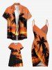 Kid's Coconut Tree Ombre Dusk Sunset Print Hawaii A Line Dress -  