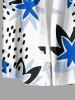 Strawberry Flower Print Hawaii Button Pocket Shirt For Men - Blanc 2XL