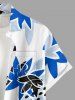 Strawberry Flower Print Hawaii Button Pocket Shirt For Men - Blanc 2XL
