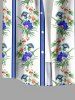 Plus Size Tropical Leaf Flower Striped Print Hawaii Button Pocket Shirt For Men - Bleu Ciel M