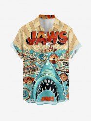 Kid's Shark Seascape Print Hawaii Shirt -  