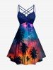 Coconut Tree Ombre Galaxy Print Plus Size Matching Hawaii Beach Outfit For Couples -  
