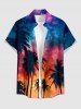 Coconut Tree Ombre Galaxy Print Plus Size Matching Hawaii Beach Outfit For Couples -  