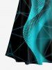 Ombre Lightwave Print Hawaii Cold Shoulder Crisscross A Line Maxi Dress -  