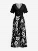 Flower Print Hawaii Wide Leg Jumpsuit -  