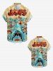 Kid's Shark Seascape Print Hawaii Shirt -  