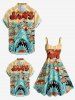 Kid's Shark Seascape Print Hawaii Shirt -  