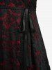 Plus Size Flower Lace Overlay Tied Crisscross Strappy A Line Cami Dress -  