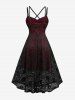 Plus Size Flower Lace Overlay Tied Crisscross Strappy A Line Cami Dress -  