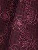 Robe trapèze grande taille à imprimé tartan et jacquard fleuri, avec fente et fronces - Rouge Vineux 4X | US 26-28