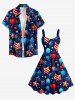 Patriotic American Flag Balloon Star Print A Line Dress -  