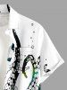Octopus Print Hawaii Button Pocket Shirt For Men -  