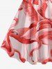 Flamingo Print Hawaii A Line Dress -  