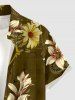 Chemise hawaïenne à imprimé floral, feuilles et branches, grande taille, avec poche boutonnée, pour hommes - Olive Verte 4XL