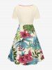 Hibiscus Flower Tropical Leaf Print Matching Hawaii Beach Outfit For Couples -  