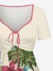 Hibiscus Flower Tropical Leaf Print Matching Hawaii Beach Outfit For Couples -  