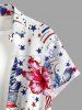 Patriotic American Flag Fireworks Hibiscus Flower Print Matching Outfit For Couples -  