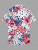 Patriotic American Flag Fireworks Hibiscus Flower Print Matching Outfit For Couples -  