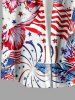 Patriotic American Flag Fireworks Hibiscus Flower Print Matching Outfit For Couples -  