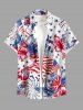 Patriotic American Flag Fireworks Hibiscus Flower Print Matching Outfit For Couples -  