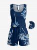 Matching Hawaii Shirt and Romper Beach Outfit Coconut Tree Print For Couples -  