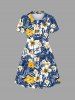 Tropical Leaf Hibiscus Flower Print Matching Hawaii Beach Outfit For Family -  