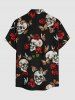 Ensemble assorti pour couples avec imprimé têtes de mort, papillons et fleurs - Noir 