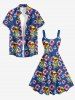 Robe trapèze Hawaii à imprimé canard, bouée et ancre - Bleu 4X