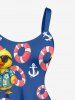 Duck Swimming Ring Anchor Print Hawaii A Line Dress -  