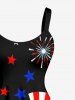 Flamingo Patriotic American Flag Print Hawaii A Line Dress -  