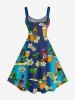 Coconut Tree Flower Beer Ombre Print Hawaii A Line Dress -  