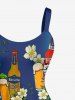 Coconut Tree Flower Beer Ombre Print Hawaii A Line Dress -  