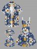 Kid's Tropical Leaf Hibiscus Flower Print Hawaii Dress -  