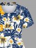Kid's Tropical Leaf Hibiscus Flower Print Hawaii Dress -  