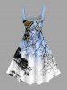 Tree Branch Sky Print Hawaii A Line Dress -  