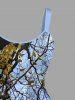 Tree Branch Sky Print Hawaii A Line Dress -  