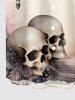 Ombre Skulls Print Button Pocket Shirt For Men -  