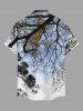 Tree Branch Sky Print Hawaii Button Pocket Shirt For Men -  