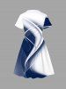 Robe hawaïenne enfant à imprimé ombré et courbes - Bleu profond 110
