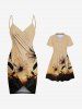 Kid's Hibiscus Flower Sunset Print Hawaii Dress -  