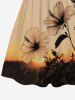 Kid's Hibiscus Flower Sunset Print Hawaii Dress -  