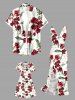 Kid's Tropical Leaf Flower Print Hawaii Dress -  