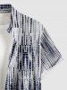 Chemise hawaïenne grande taille pour homme, à motifs floraux ethniques et imprimé tribal, avec boutons et poche. - Bleu profond 4XL