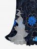 Robe hawaïenne à imprimé floral, volants et fente cache-cœur - Noir XXL
