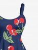 Cherry Print Matching Hawaii Beach Outfit For Couples - Cadetblue 