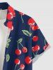 Cherry Print Matching Hawaii Beach Outfit For Couples - Cadetblue 