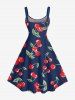 Cherry Print Matching Hawaii Beach Outfit For Couples - Cadetblue 