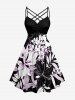 Flowers Leaf Print Plus Size Matching Hawaii Beach Outfit For Couples -  