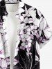 Flowers Leaf Print Plus Size Matching Hawaii Beach Outfit For Couples -  