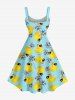 Robe débardeur hawaïenne grande taille à imprimé canard et cocotier - Turquoise 3X